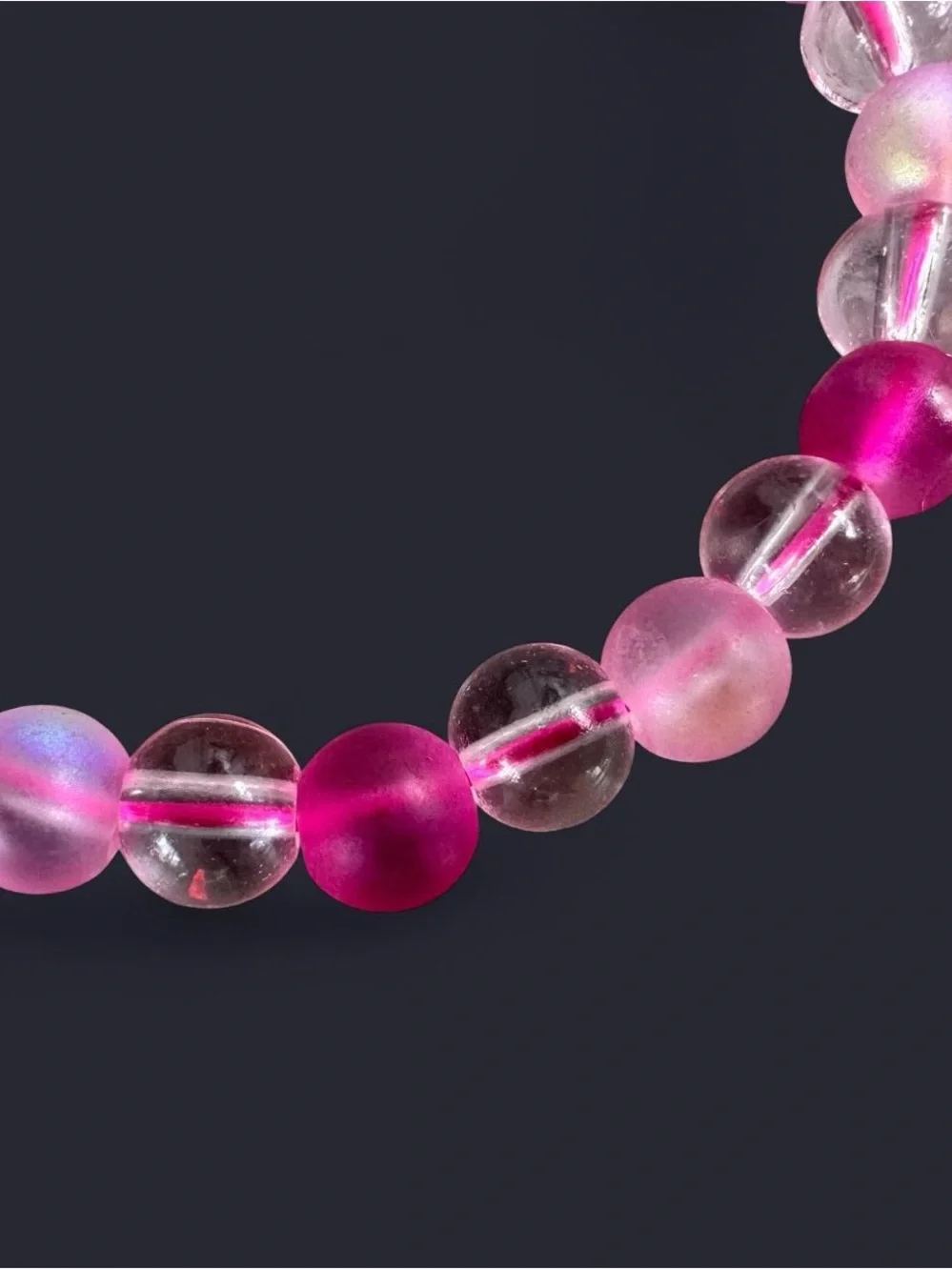 Pink Nova Glass Bead Bracelet